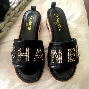 Like Chanel sandals. Size 38 women’s. Size 7.5  US womens. New. Never worn.